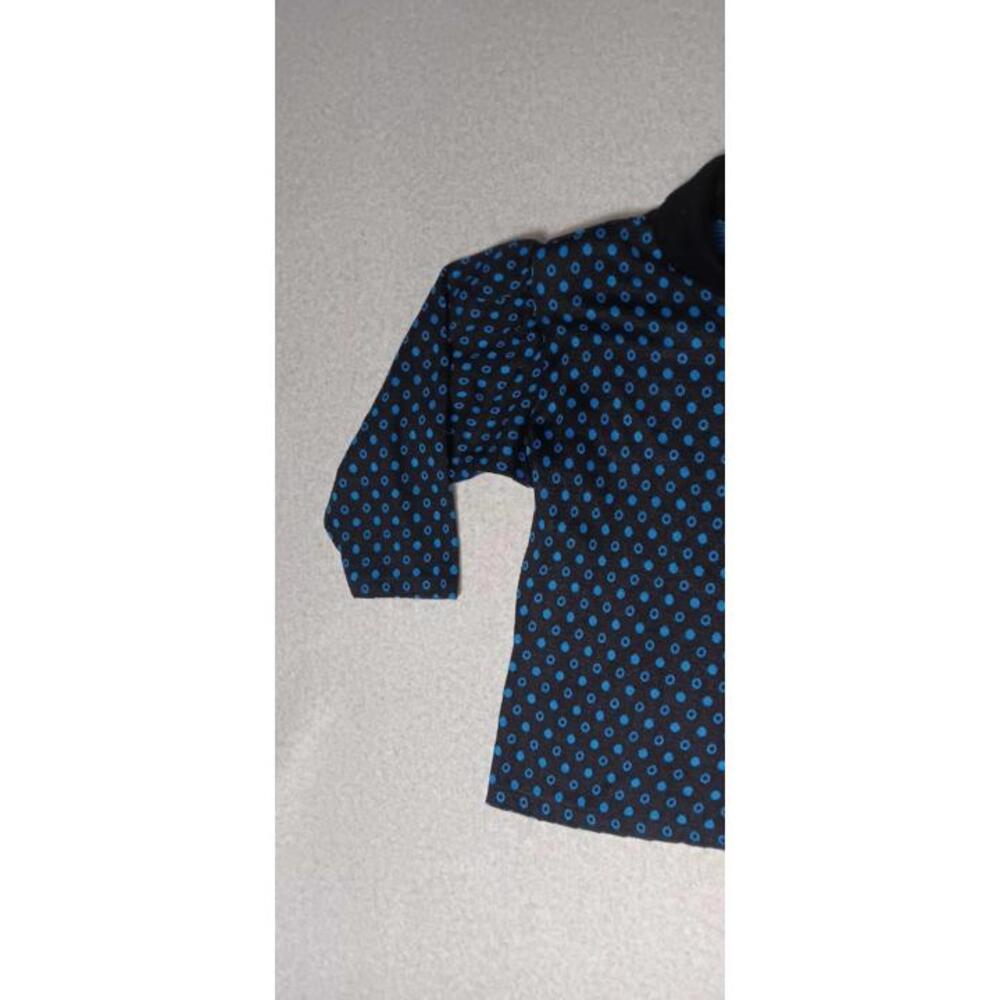 Bobbie Brooks Sweater Womens Size Medium Black Blue Dots Padded Shoulders - Picture 4 of 12